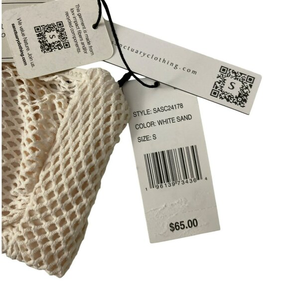 Sanctuary $65 Sand Mesh Bandeau Bikini Top Small NWT - Picture 5 of 6
